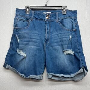 C'est Toi Distressed High Rise 5-Pocket Cut-Off Women's Denim Shorts Size 3XL